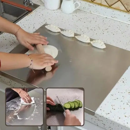 Planche à découper en acier inox usage