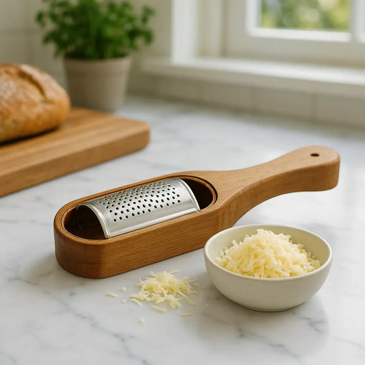 Râpe à fromage en Acacia Collecteur 