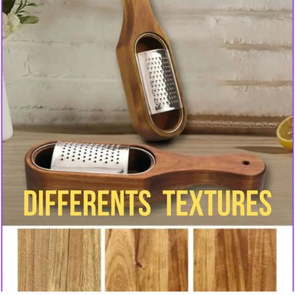Râpe à fromage en Acacia Collecteur texture