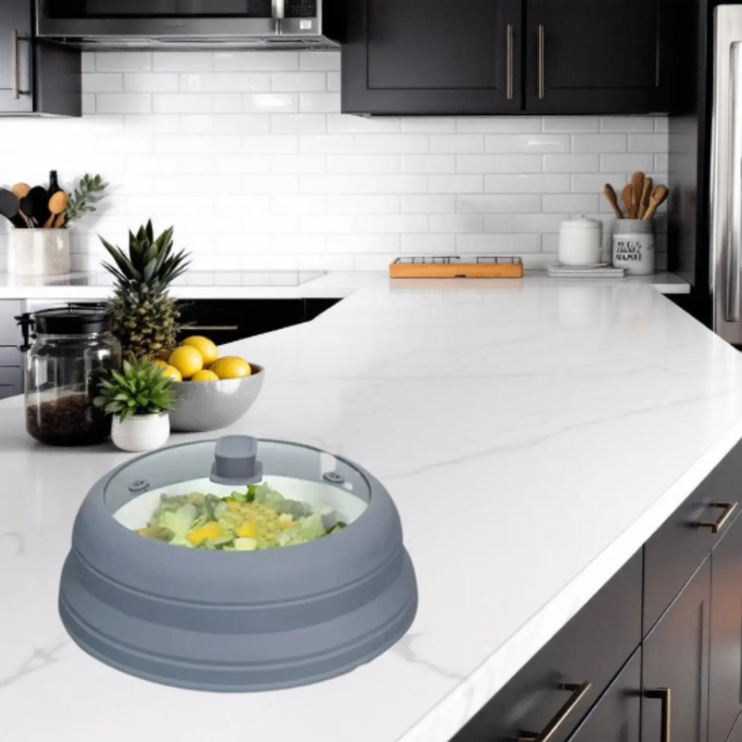 Microwave Splatter Cover Glass Microwave Cover for Food 10.5inch Foldable Microwave Plate Cover Silicone Splash Guard Food Cover Paradis Cuisine