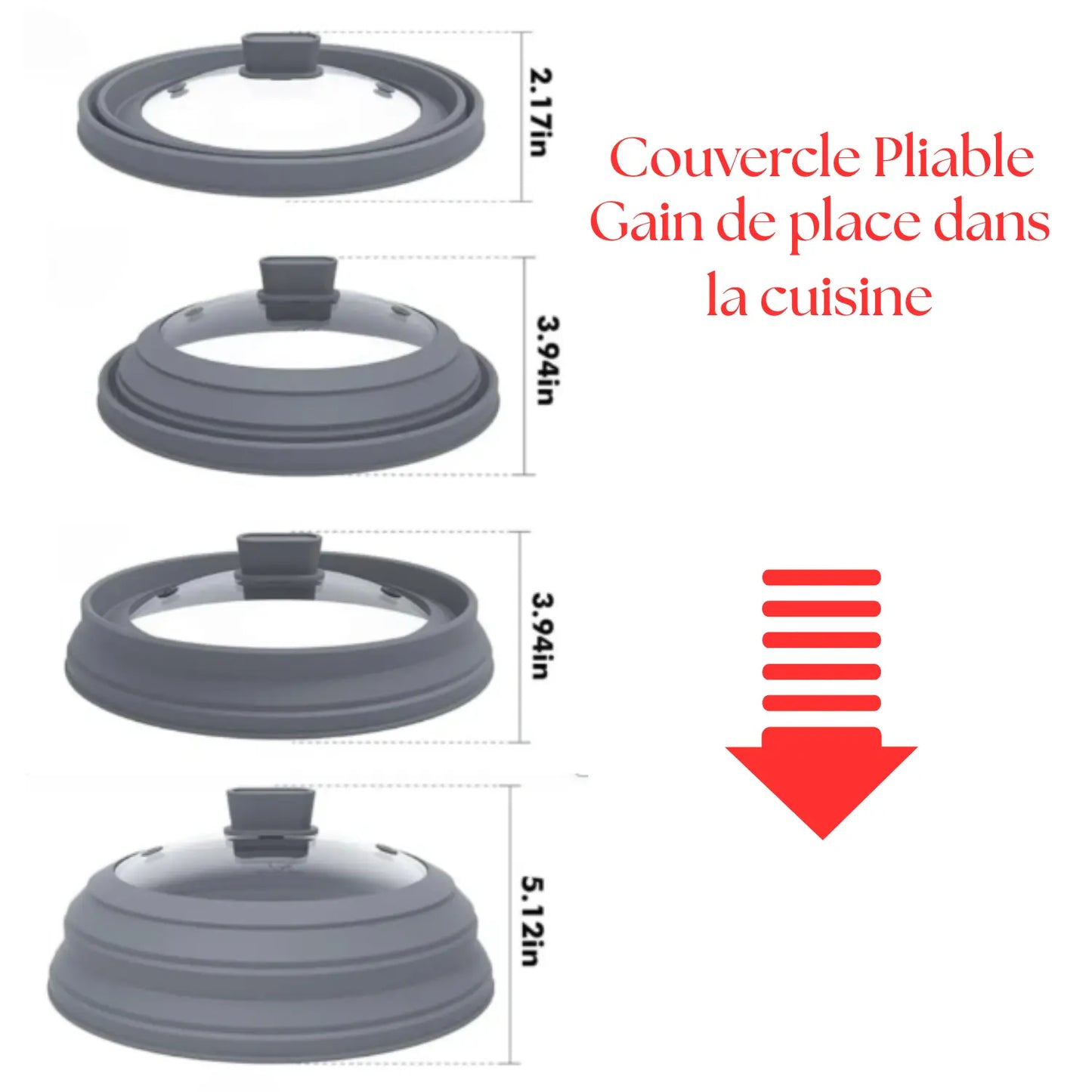 Microwave Splatter Cover Glass Microwave Cover for Food 10.5inch Foldable Microwave Plate Cover Silicone Splash Guard Food Cover Paradis Cuisine