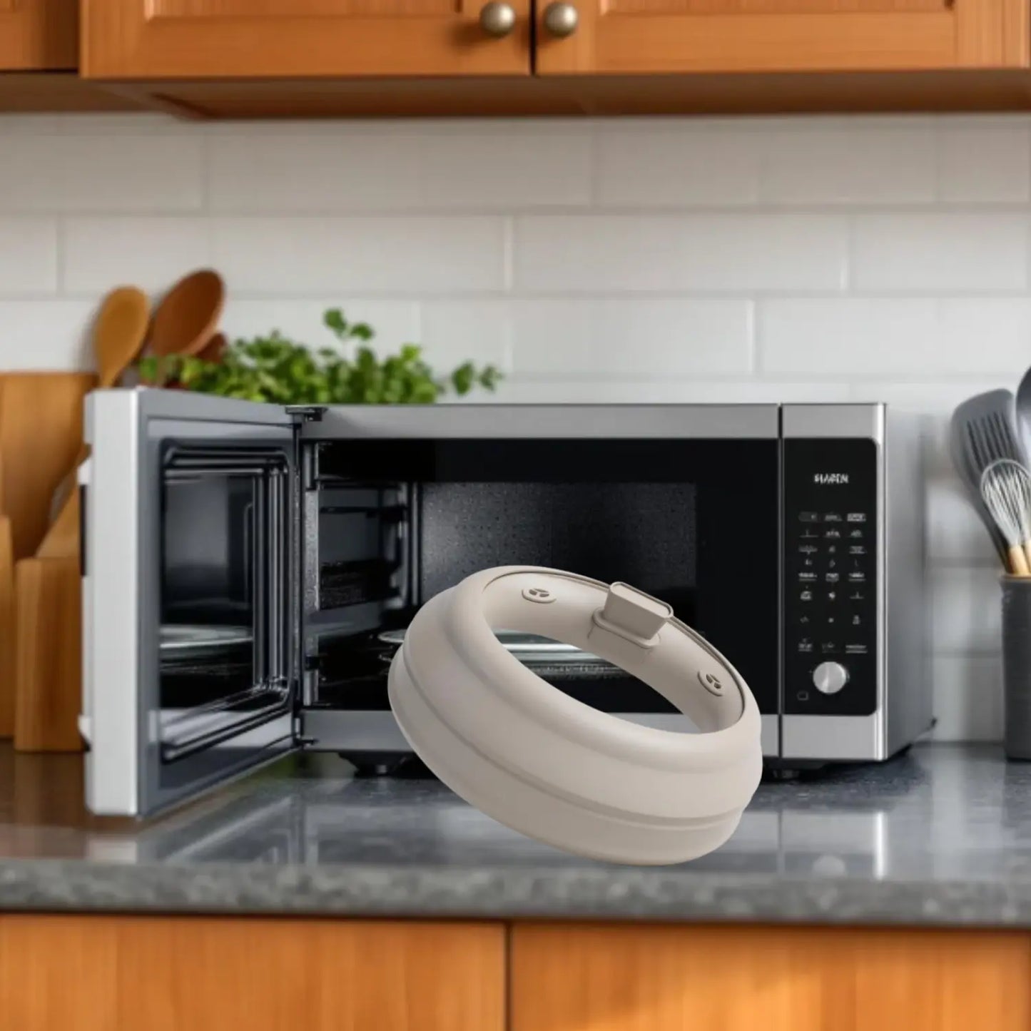 Microwave Splatter Cover Glass Microwave Cover for Food 10.5inch Foldable Microwave Plate Cover Silicone Splash Guard Food Cover Paradis Cuisine