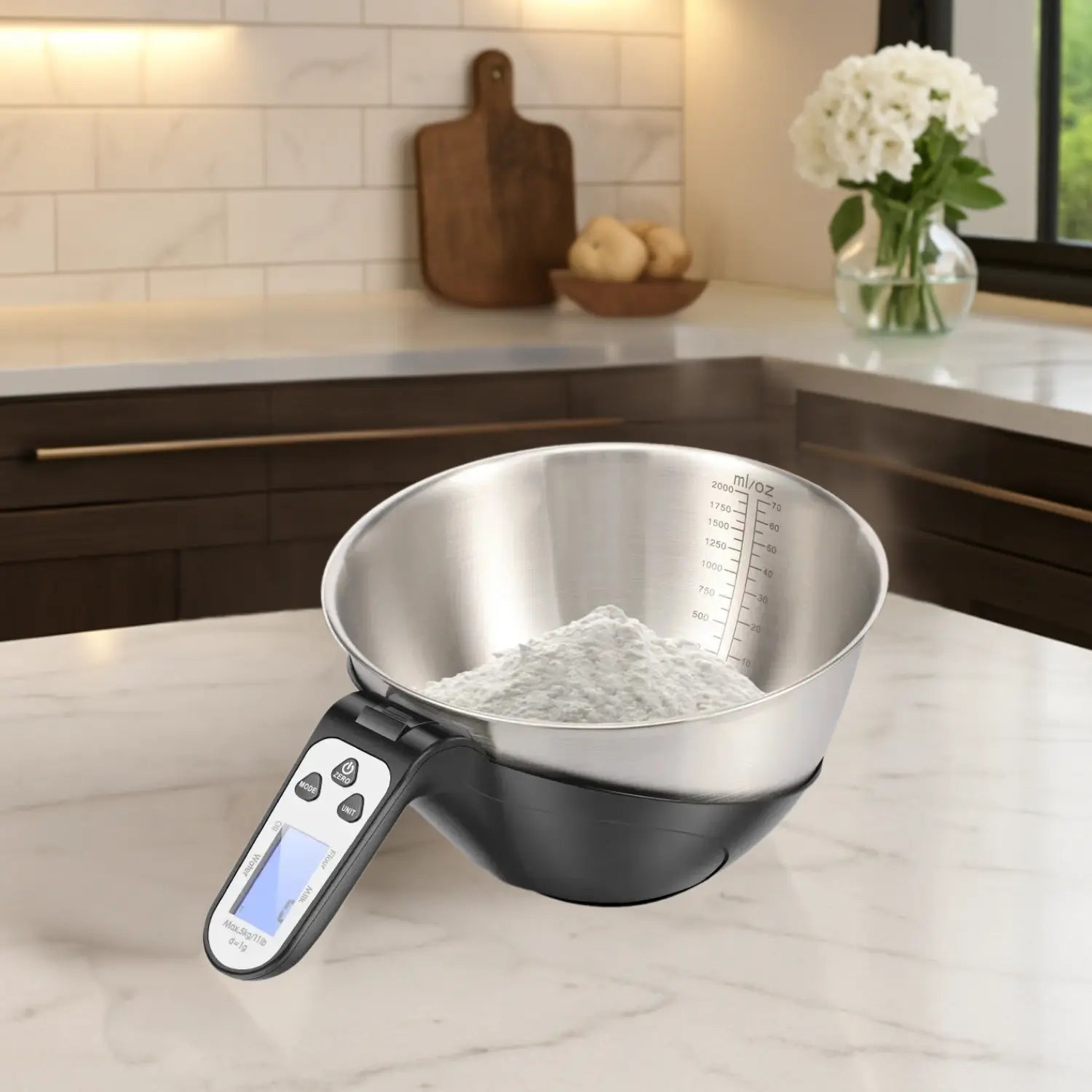 Digital Kitchens Scale with Bowl Weight Scale Stainless Steel/Plastic  Food Scale Kitchen Scale With Graduated Scale ml/oz Bowl Paradis Cuisine