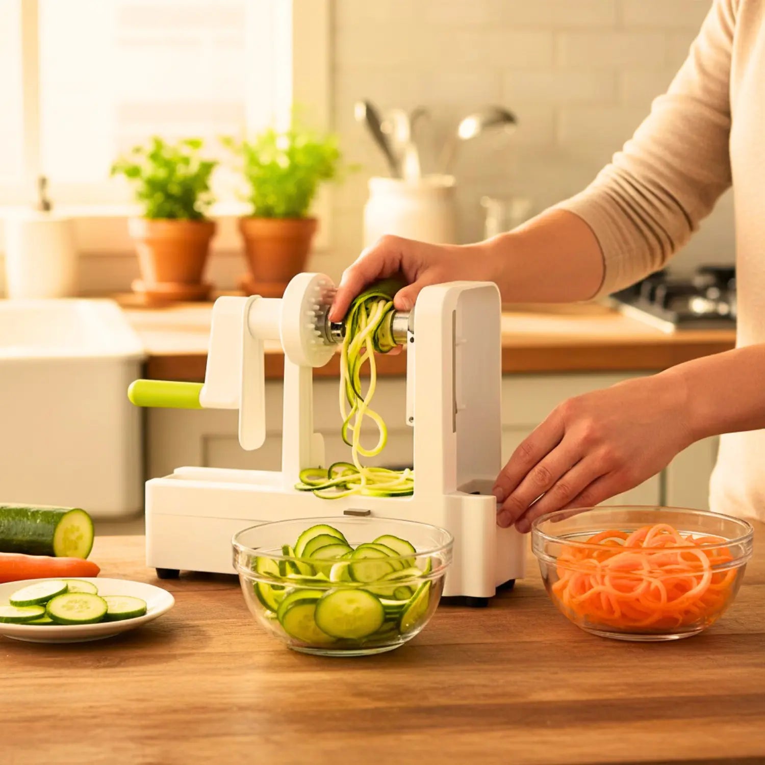 Spiraliser avec 5 coupe - légumes rotatifs - Paradis Cuisine
